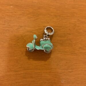 Teal Fossil Vespa charm